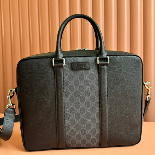 Gucci Briefcase 36.5cm Black Leather Canvas 239949 mysite