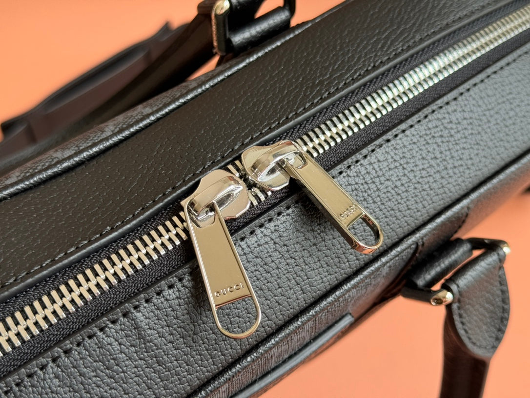 Gucci Briefcase 36.5cm Black Leather Canvas 239949 mysite