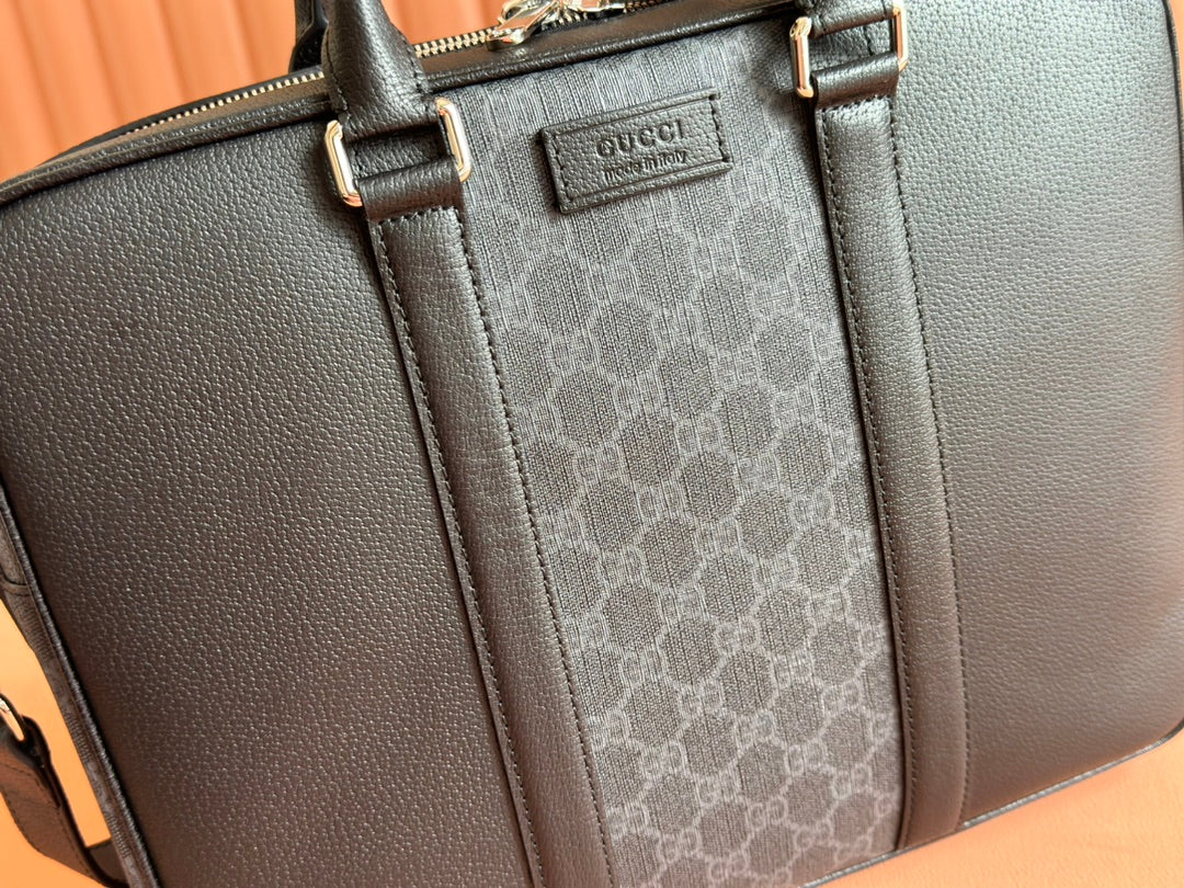 Gucci Briefcase 36.5cm Black Leather Canvas 239949 mysite