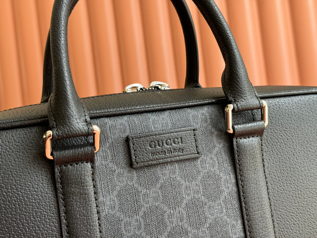 Gucci Briefcase 36.5cm Black Leather Canvas 239949 mysite