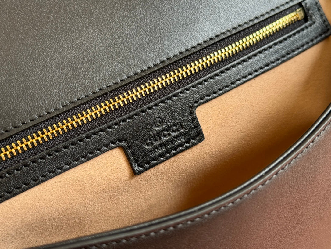 Gucci Blondie 32 Bag Black White Leather Canvas 239898 mysite