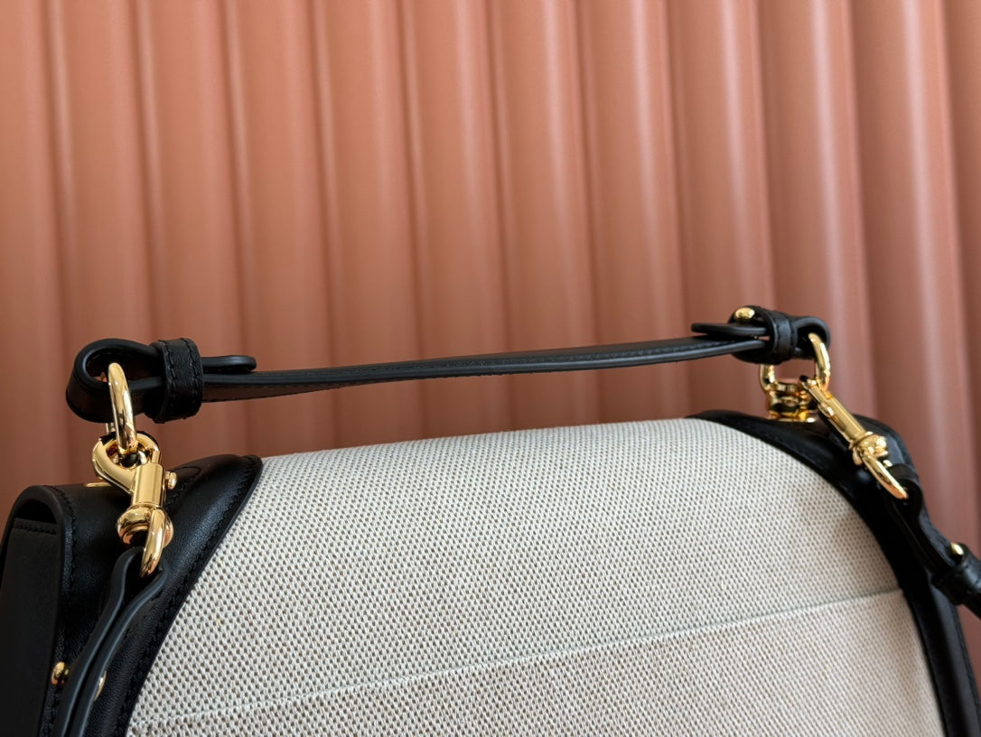 Gucci Blondie 32 Bag Black White Leather Canvas 239898 mysite