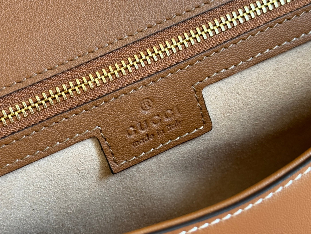 Gucci Blondie 32 Bag Brown White Leather Canvas 239897 mysite