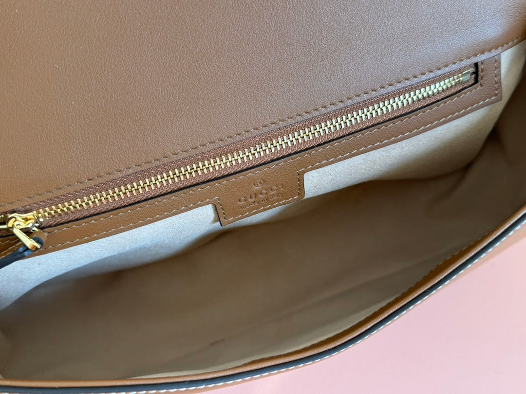 Gucci Blondie 32 Bag Brown White Leather Canvas 239897 mysite