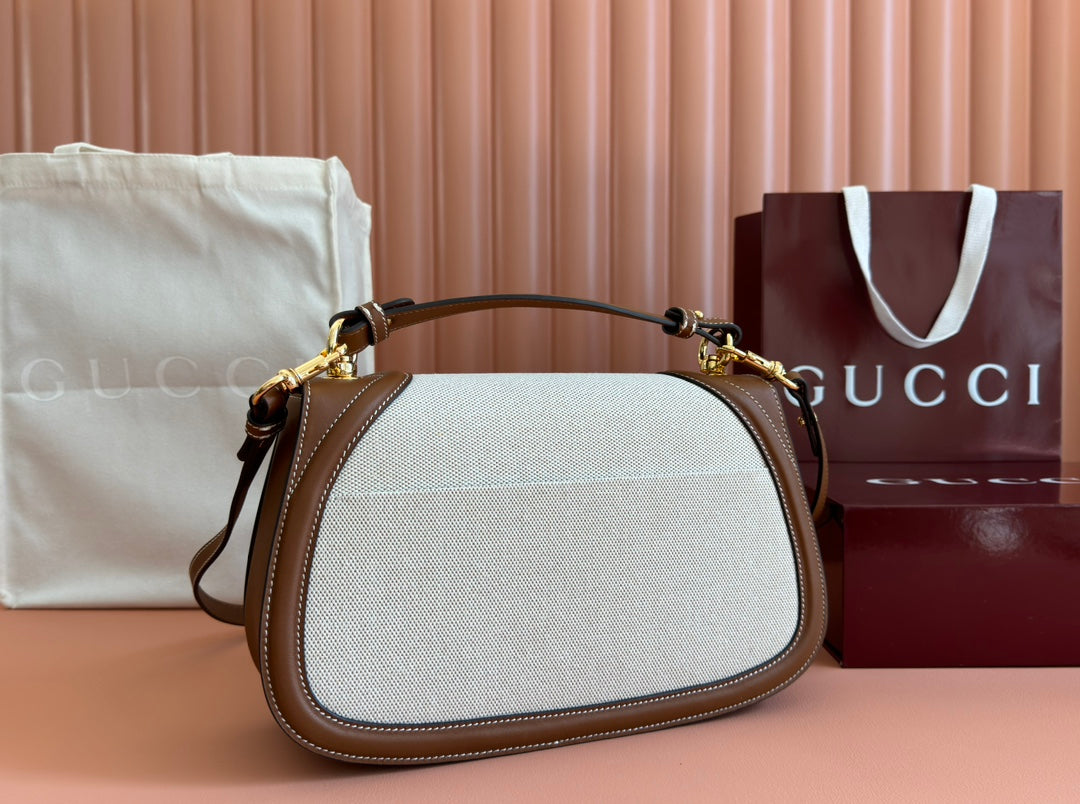 Gucci Blondie 32 Bag Brown White Leather Canvas 239897 mysite