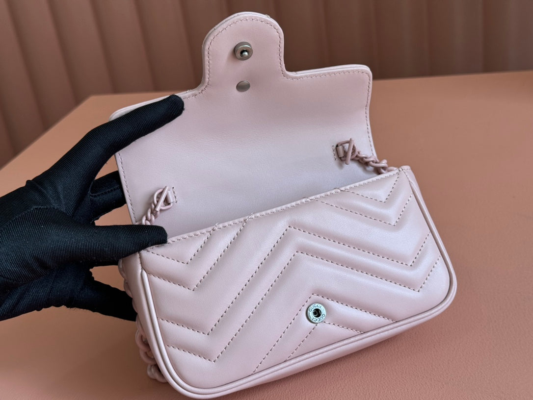 Gucci GG Marmont 16.5 Bag All Pink Calfskin 248346 mysite