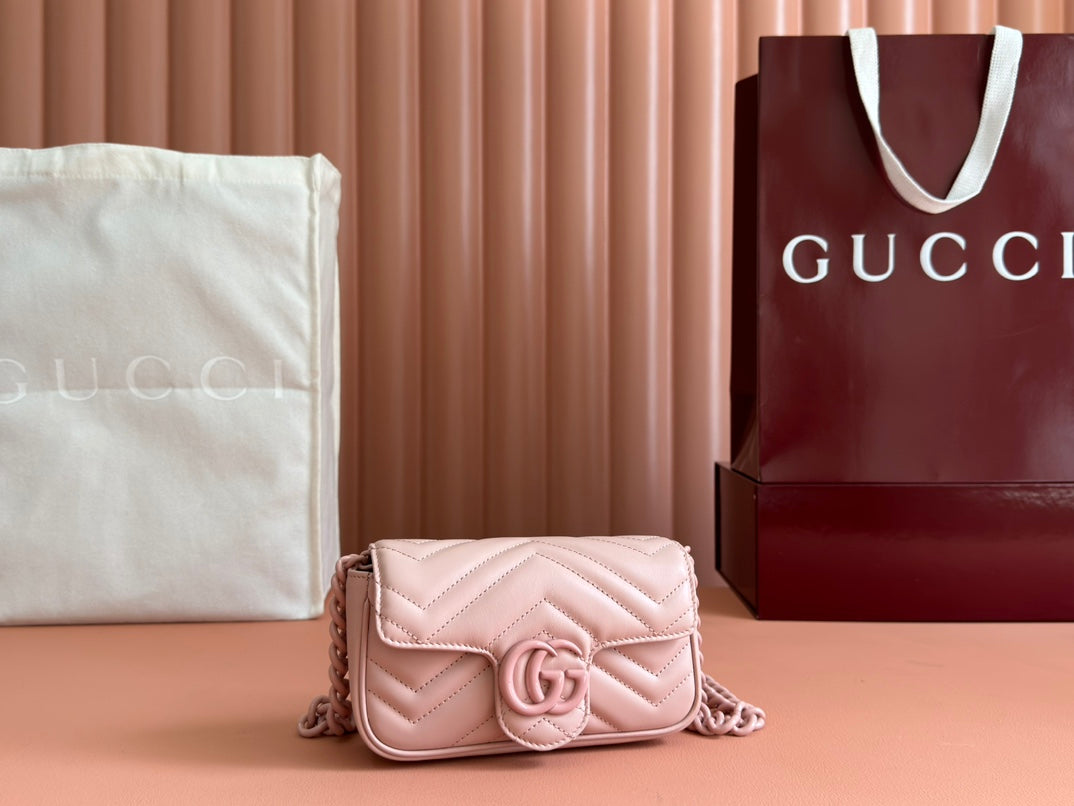 Gucci GG Marmont 16.5 Bag All Pink Calfskin 248346 mysite