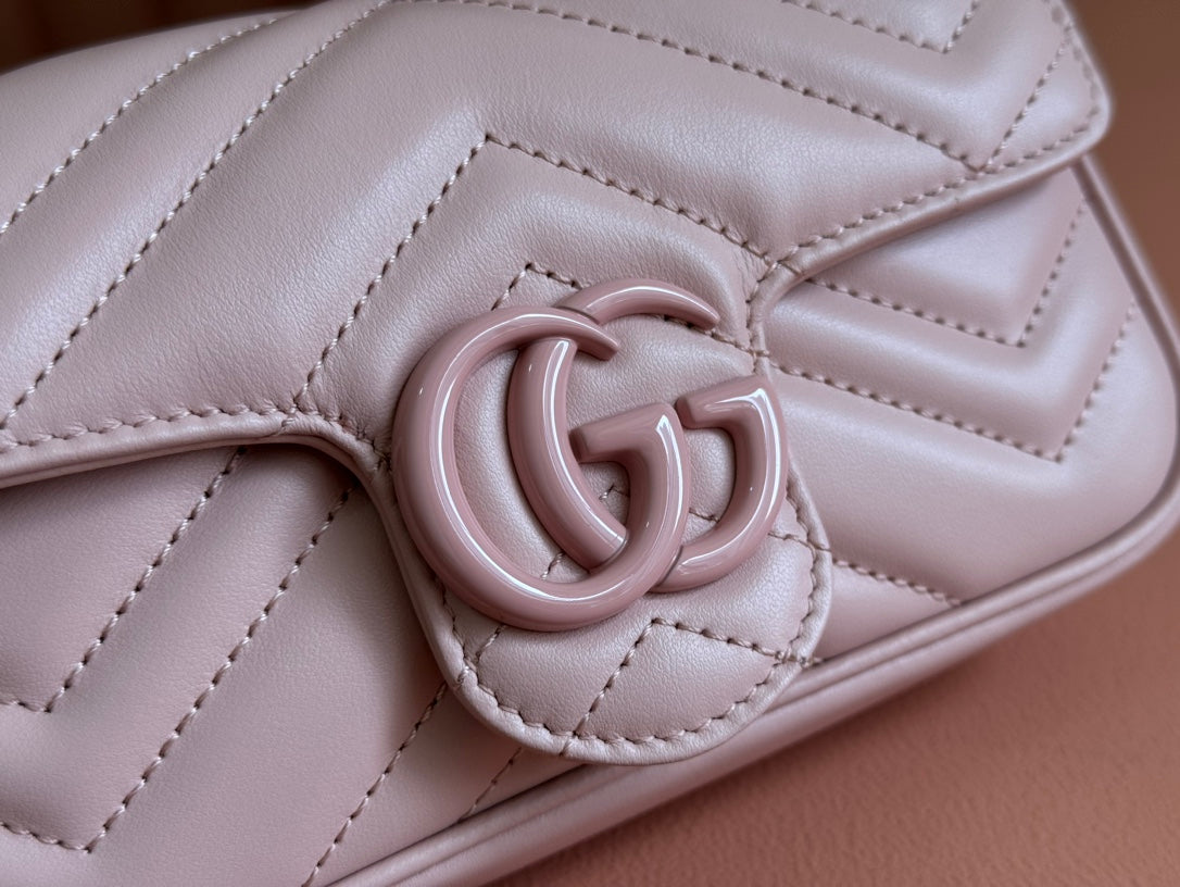 Gucci GG Marmont 16.5 Bag All Pink Calfskin 248346 mysite