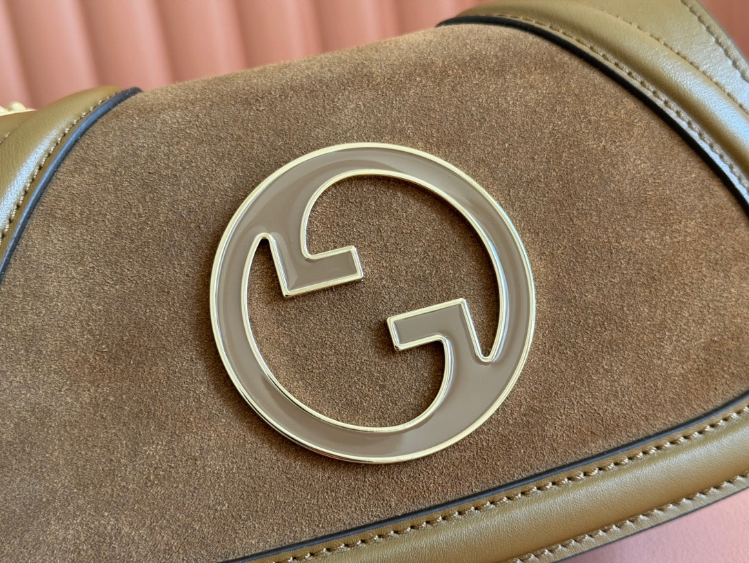 Gucci Blondie Handbag Camel Brown Suede And Calfskin 272175 mysite