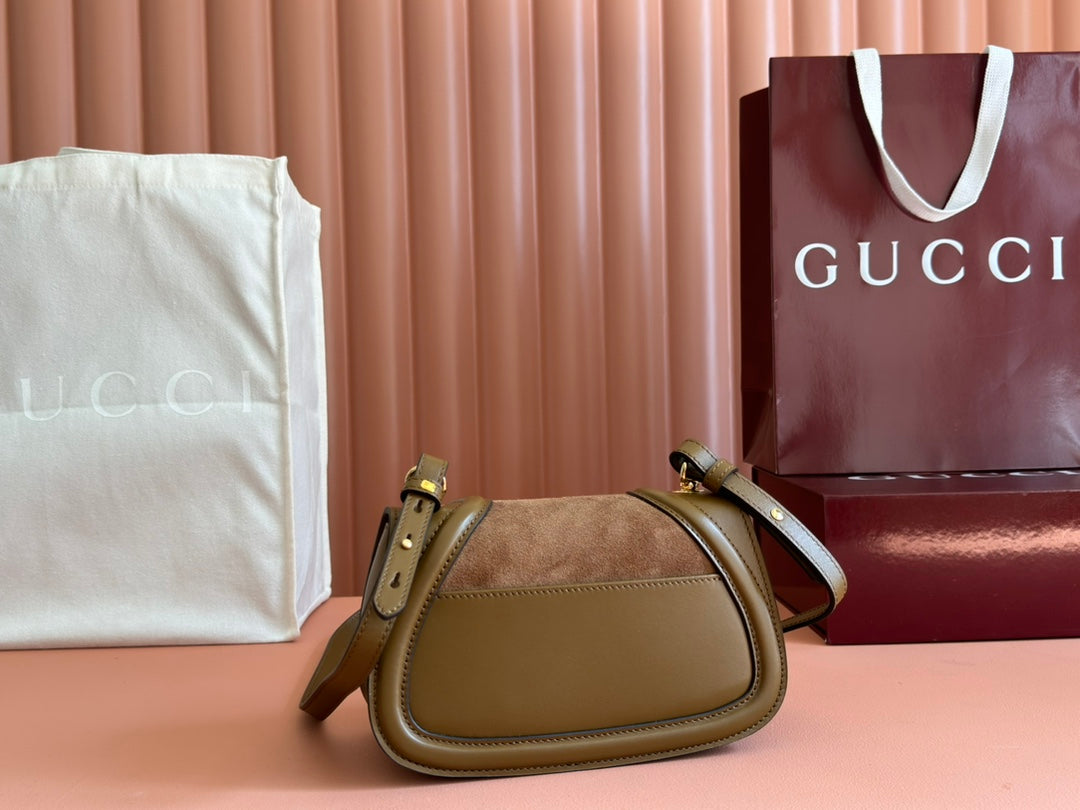 Gucci Blondie Small Shoulder Bag 26 Brown Suede Calfskin 272178 mysite