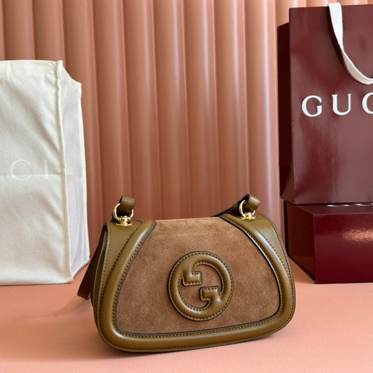 Gucci Blondie Handbag Camel Brown Suede And Calfskin 272175 mysite