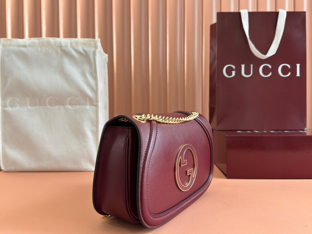 Gucci Blondie Small Shoulder Bag 26 Burgundy Calfskin 272180 mysite