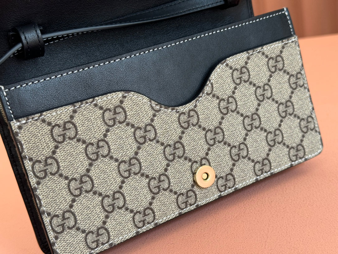 Gucci Emblem Mini Shoulder Bag Beige Blue Canvas Leather 244492 mysite