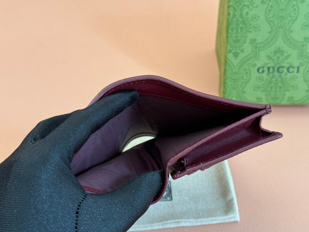 Gucci Horsebit 1995 Wallet Beige mix Rosso Ancora red Canvas 244277 mysite