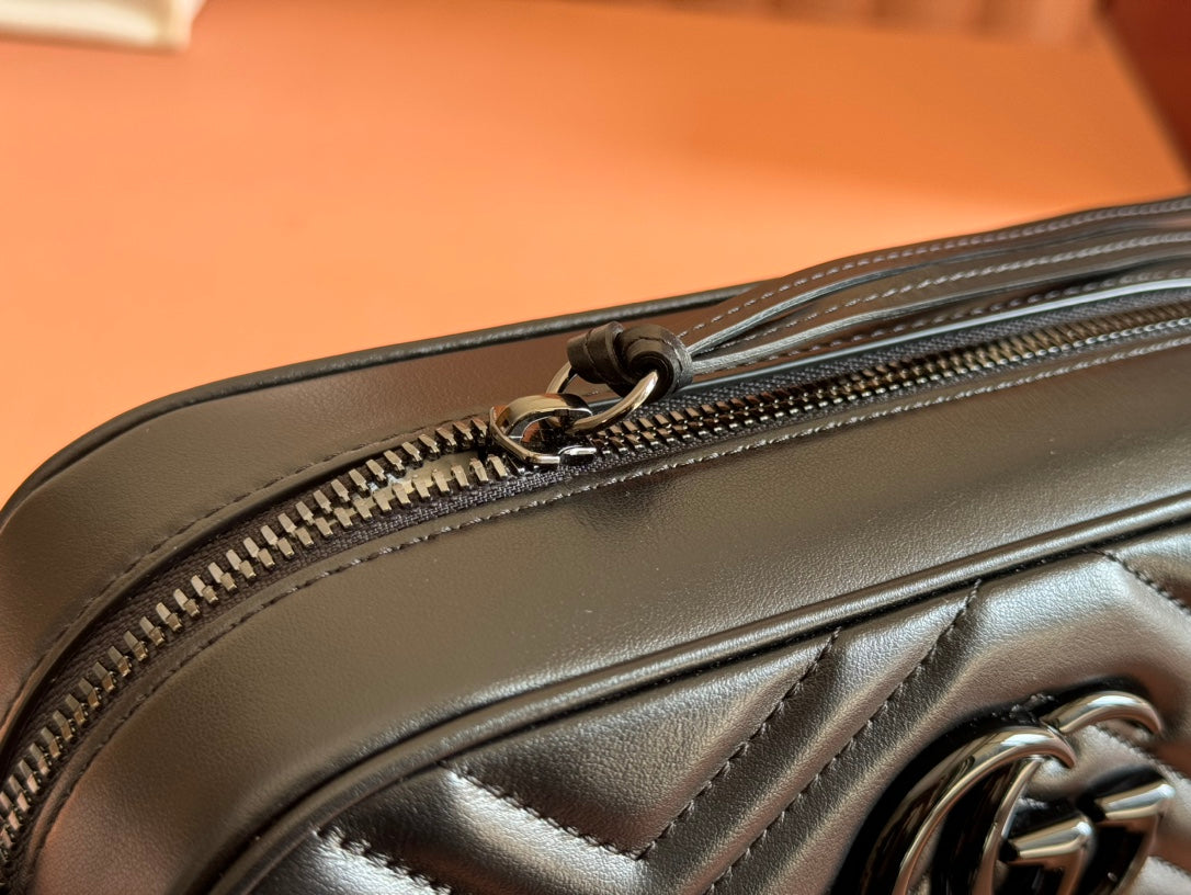 Gucci GG Marmont 24 Bag All Black Calfskin 248345 mysite