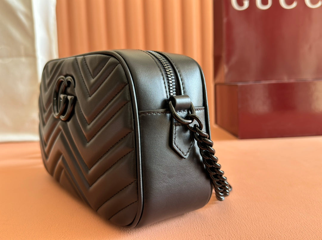Gucci GG Marmont 24 Bag All Black Calfskin 248345 mysite