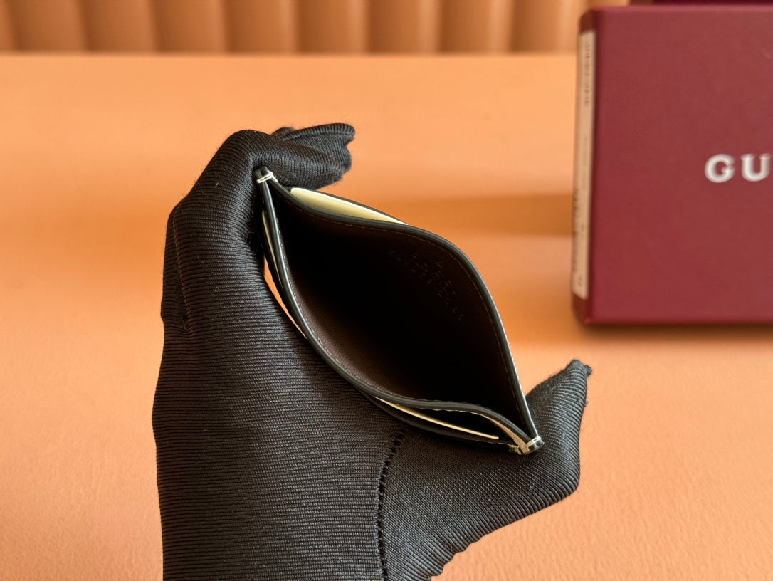 Gucci Ophidia Card Holder Wallet Beige Ebony Canvas Leather 239964 mysite