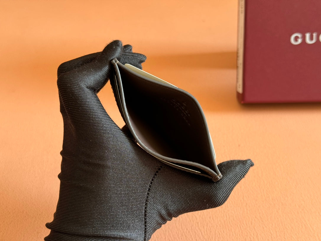 Gucci Ophidia Card Holder Wallet Brown Ebony Canvas Leather 239965 mysite