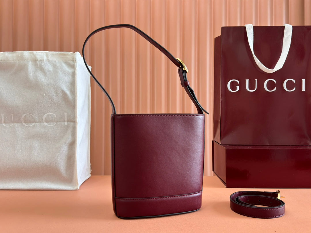 Gucci 73 Mini Bucket Bag Rosso Ancora Red Smooth Leather 239681 mysite