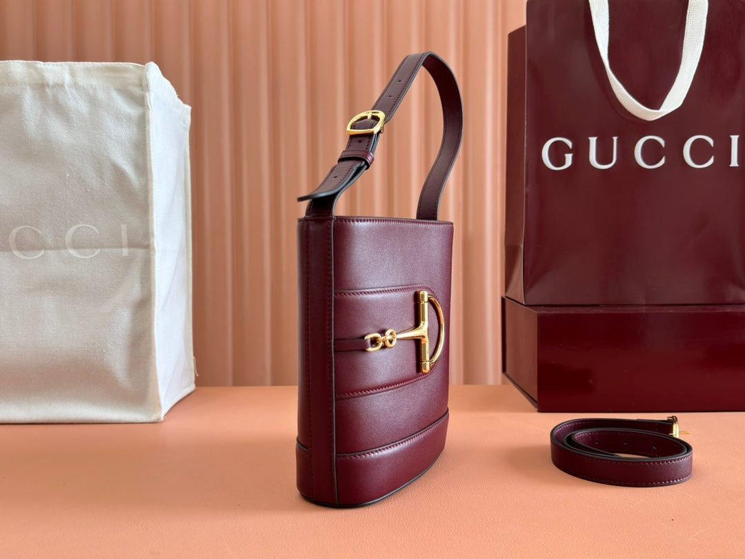 Gucci 73 Mini Bucket Bag Rosso Ancora Red Smooth Leather 239681 mysite