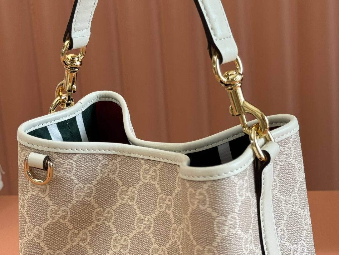 Gucci Ophidia 20.5cm Bag Beige White Canvas 239673 mysite