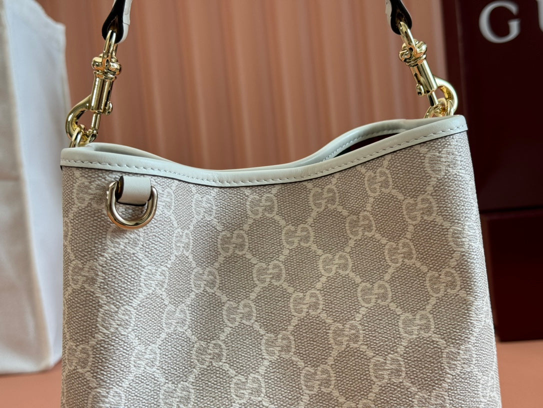 Gucci Ophidia 20.5cm Bag Beige White Canvas 239673 mysite
