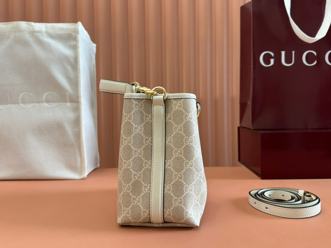 Gucci Ophidia 20.5cm Bag Beige White Canvas 239673 mysite