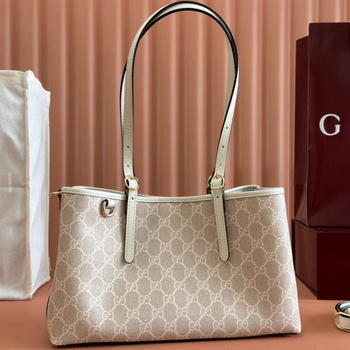 Gucci Ophidia 31cm Bag Beige White Canvas 239666 mysite