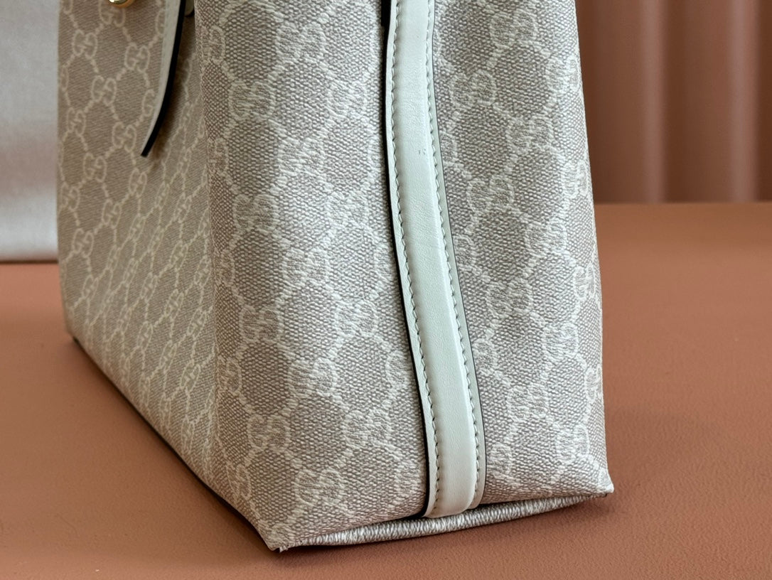 Gucci Ophidia 31cm Bag Beige White Canvas 239666 mysite