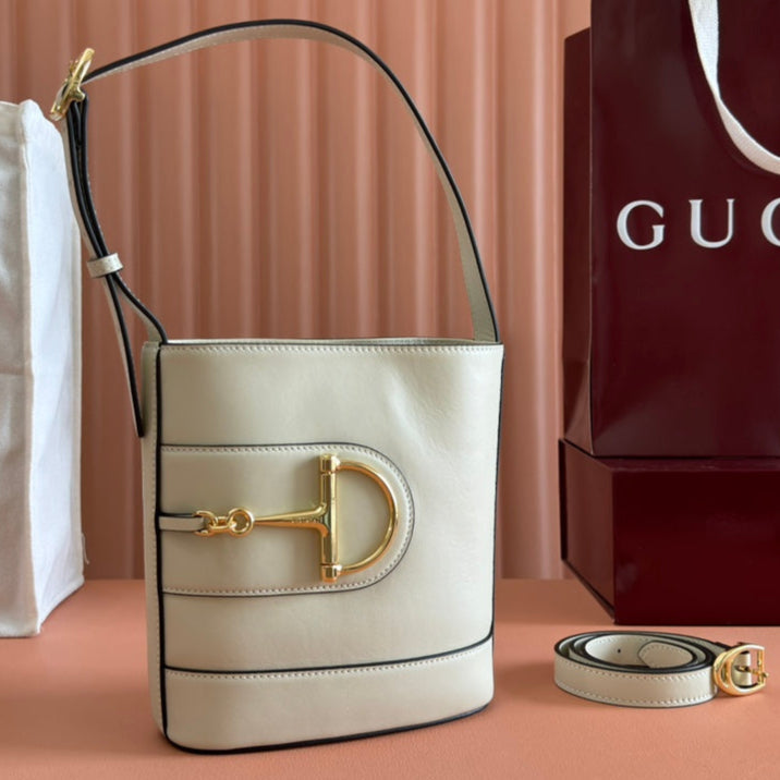 Gucci 73 Mini Bucket Bag White Smooth Leather 244429 mysite