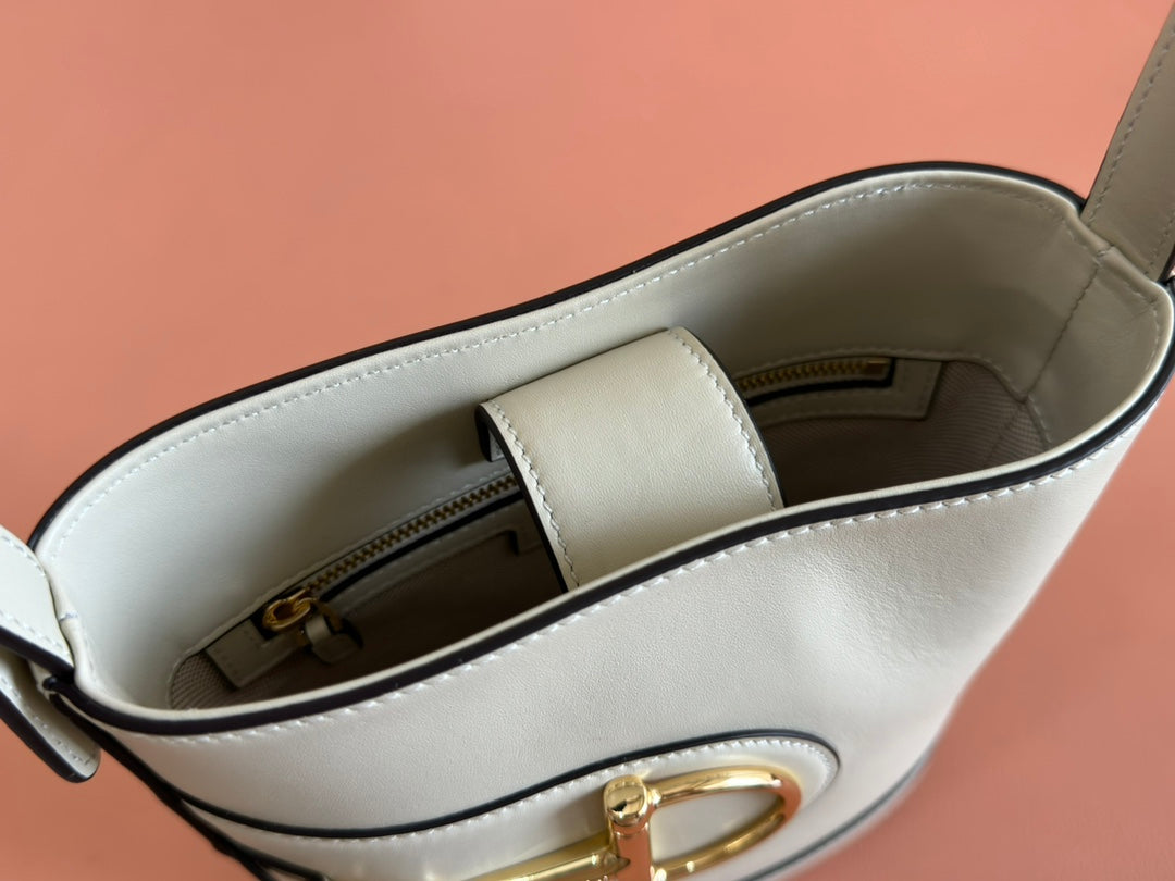 Gucci 73 Mini Bucket Bag White Smooth Leather 244429 mysite