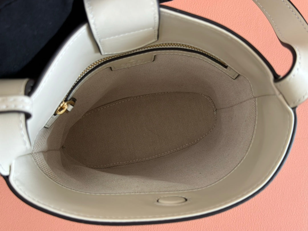 Gucci 73 Mini Bucket Bag White Smooth Leather 244429 mysite