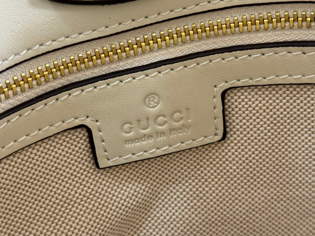 Gucci 73 Mini Bucket Bag White Smooth Leather 244429 mysite