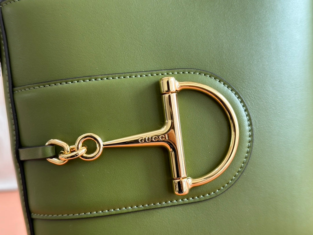 Gucci 73 Mini Bucket Bag Green Smooth Leather 244430 mysite