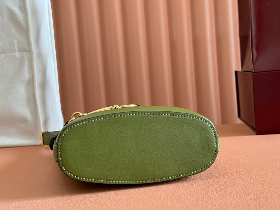 Gucci 73 Mini Bucket Bag Green Smooth Leather 244430 mysite