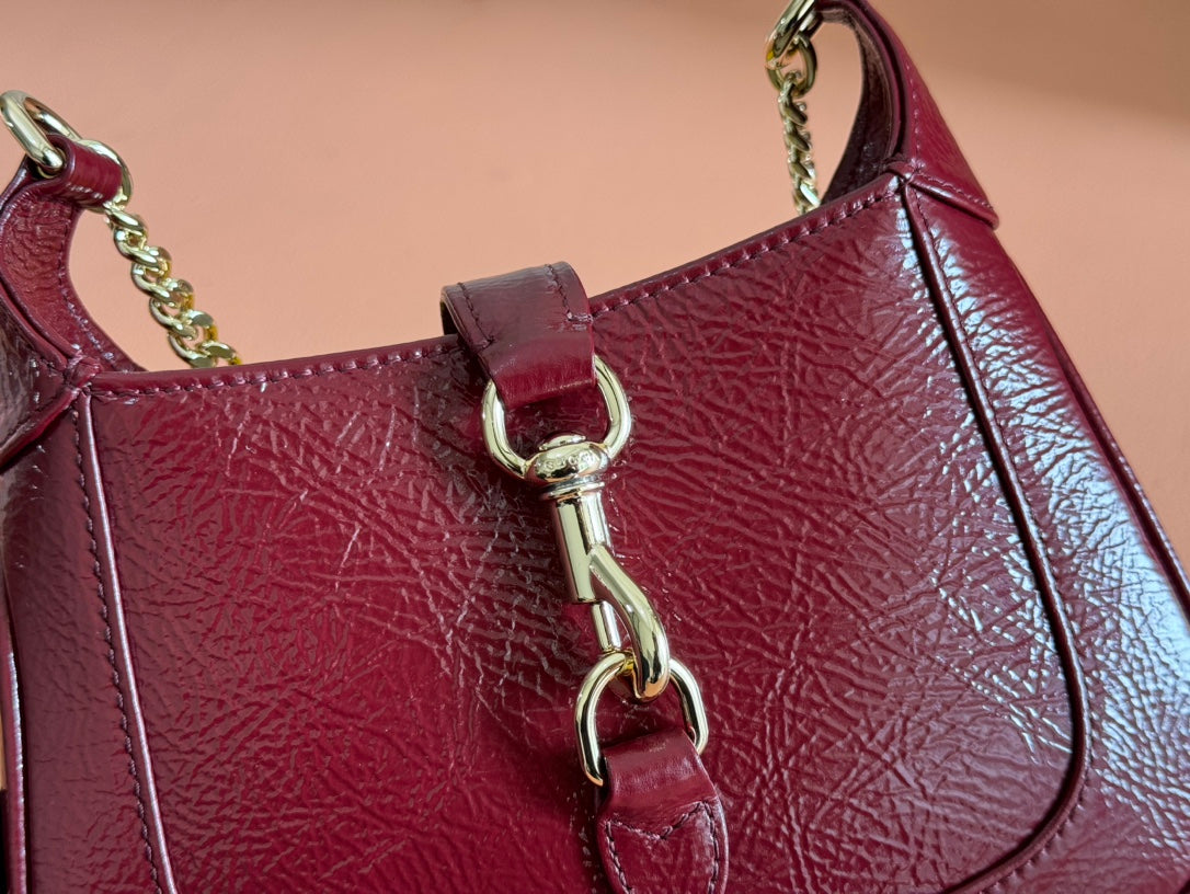 Gucci Jackie Notte Bag Rosso Ancora Red Patent Leather 248415 mysite