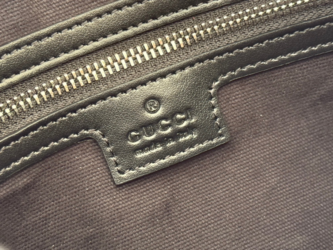 Gucci Waistbag Grey mix Black Leather 248428 mysite