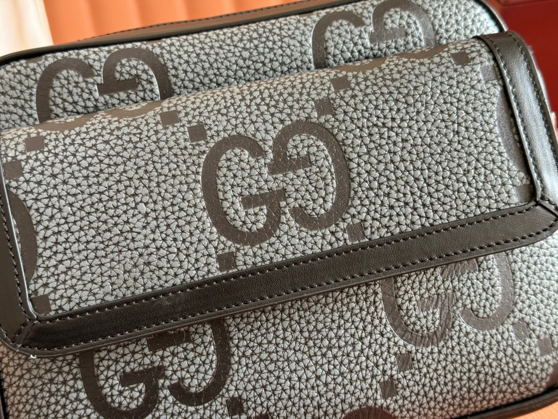 Gucci Waistbag Grey mix Black Leather 248428 mysite