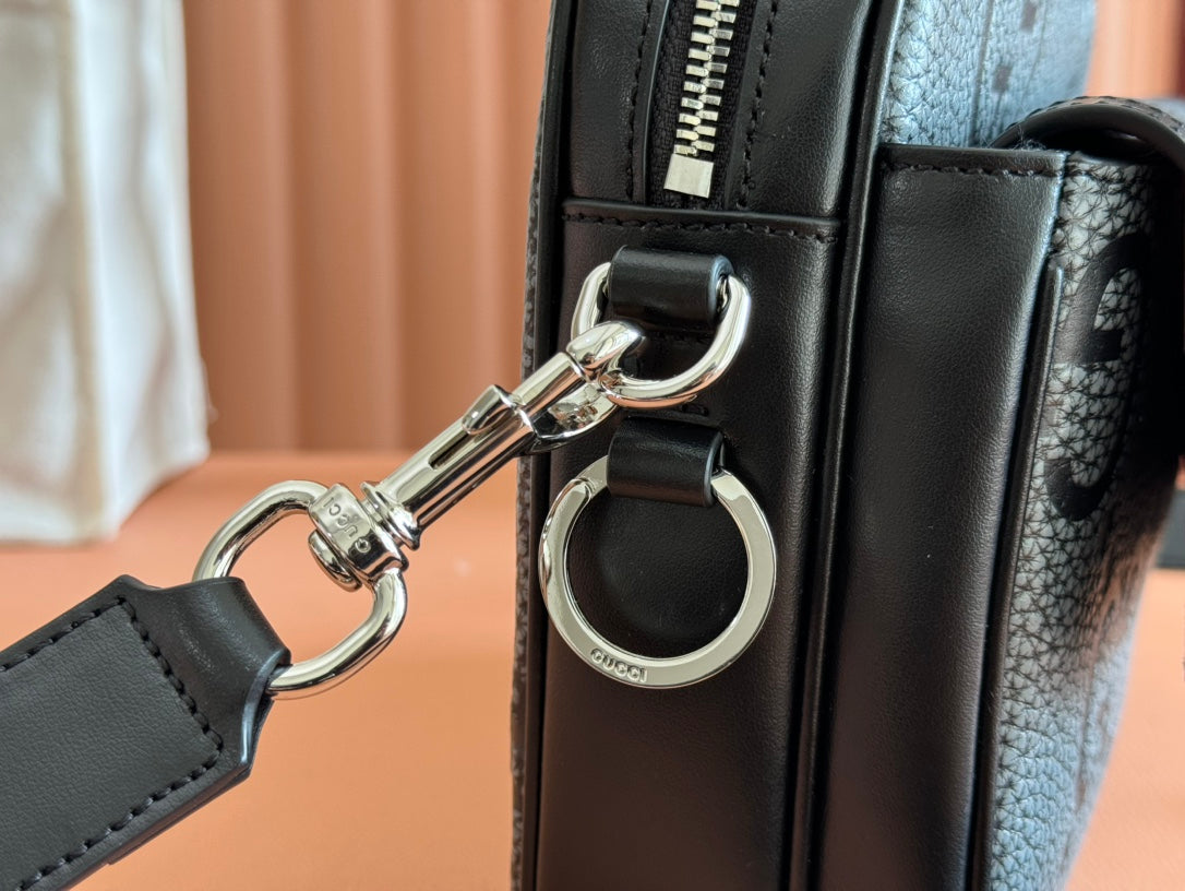 Gucci Waistbag Grey mix Black Leather 248428 mysite