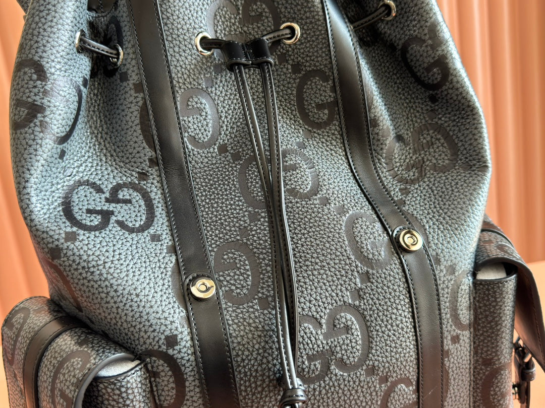 Gucci Backpack Grey mix Black Leather 248429 mysite