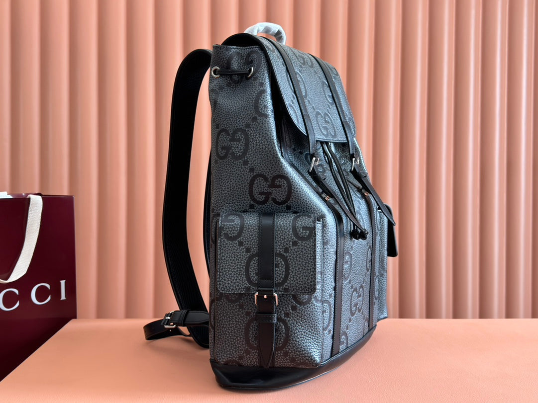 Gucci Backpack Grey mix Black Leather 248429 mysite