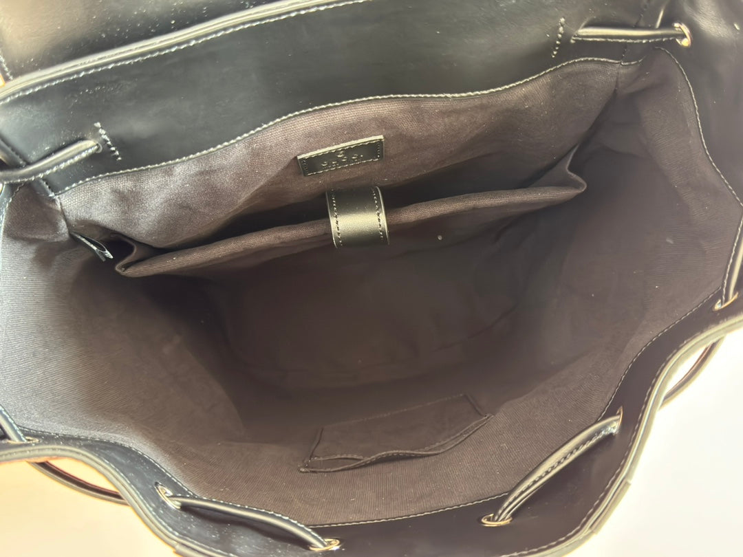 Gucci Backpack Grey mix Black Leather 248429 mysite