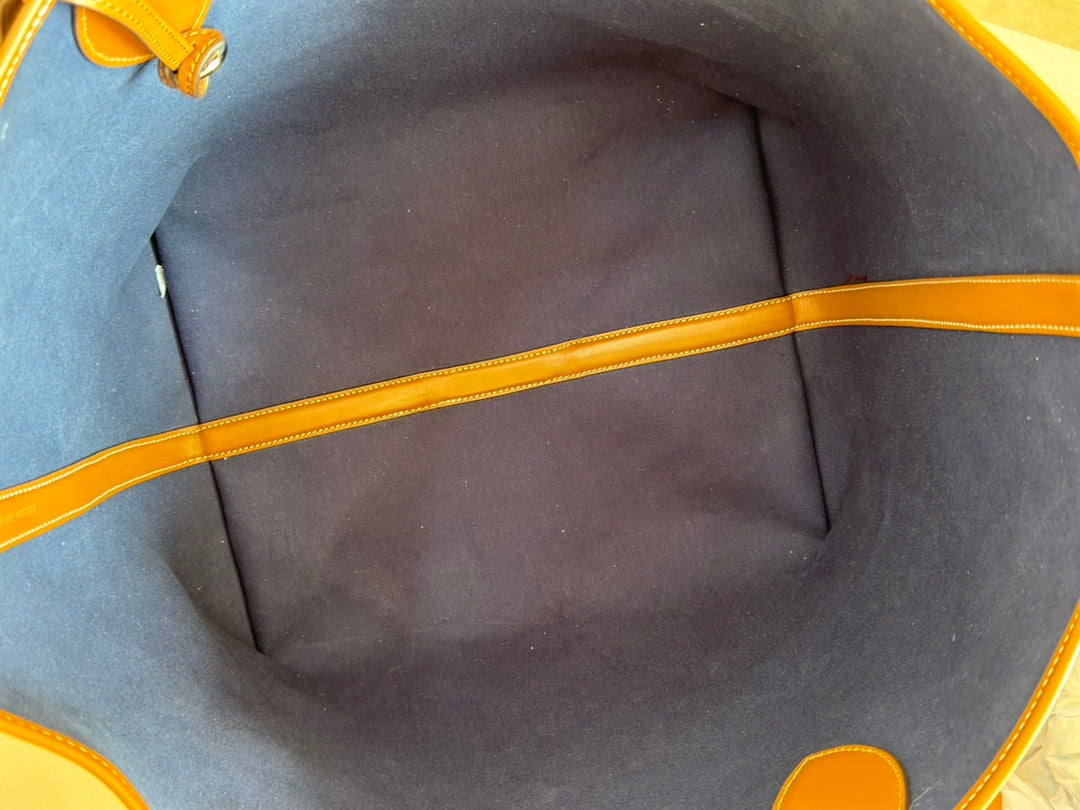 Gucci Totissima 30.5cm Tote Bag Blue mix Brown Denim Leather 248433