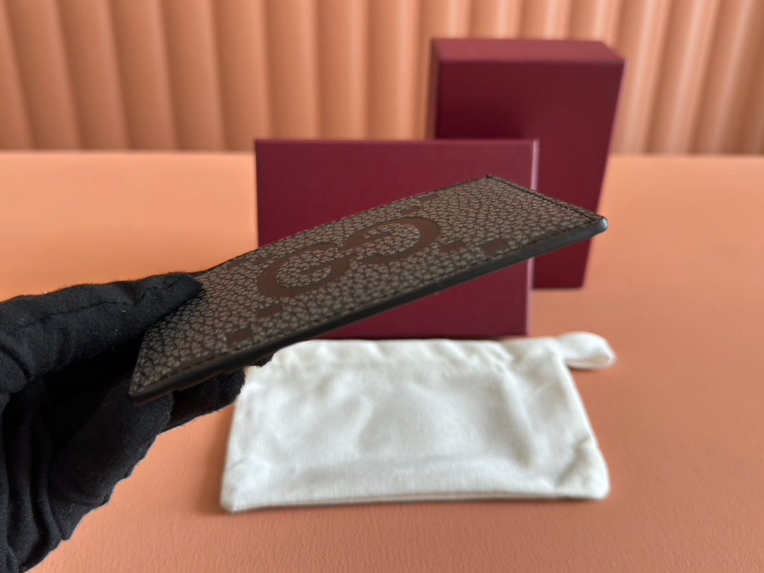 Gucci Card Wallet Grey mix Black Leather 248421 mysite