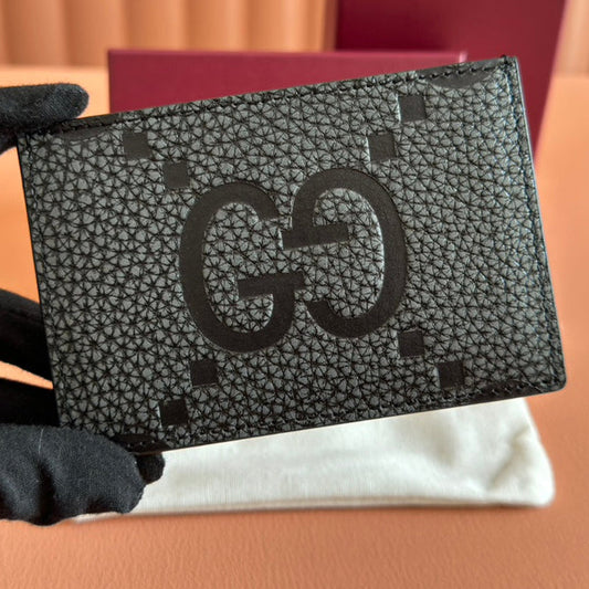 Gucci Card Wallet Grey mix Black Leather 248421 mysite