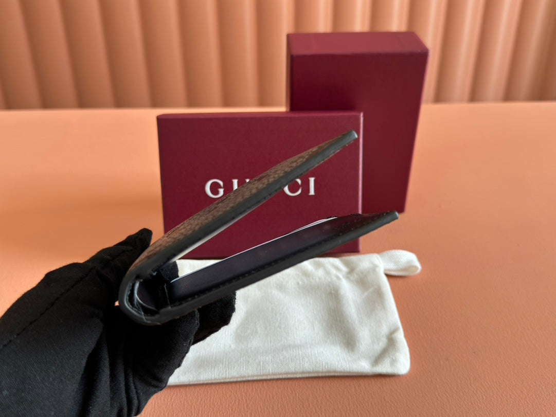 Gucci Wallet Grey mix Black Leather 248423 mysite