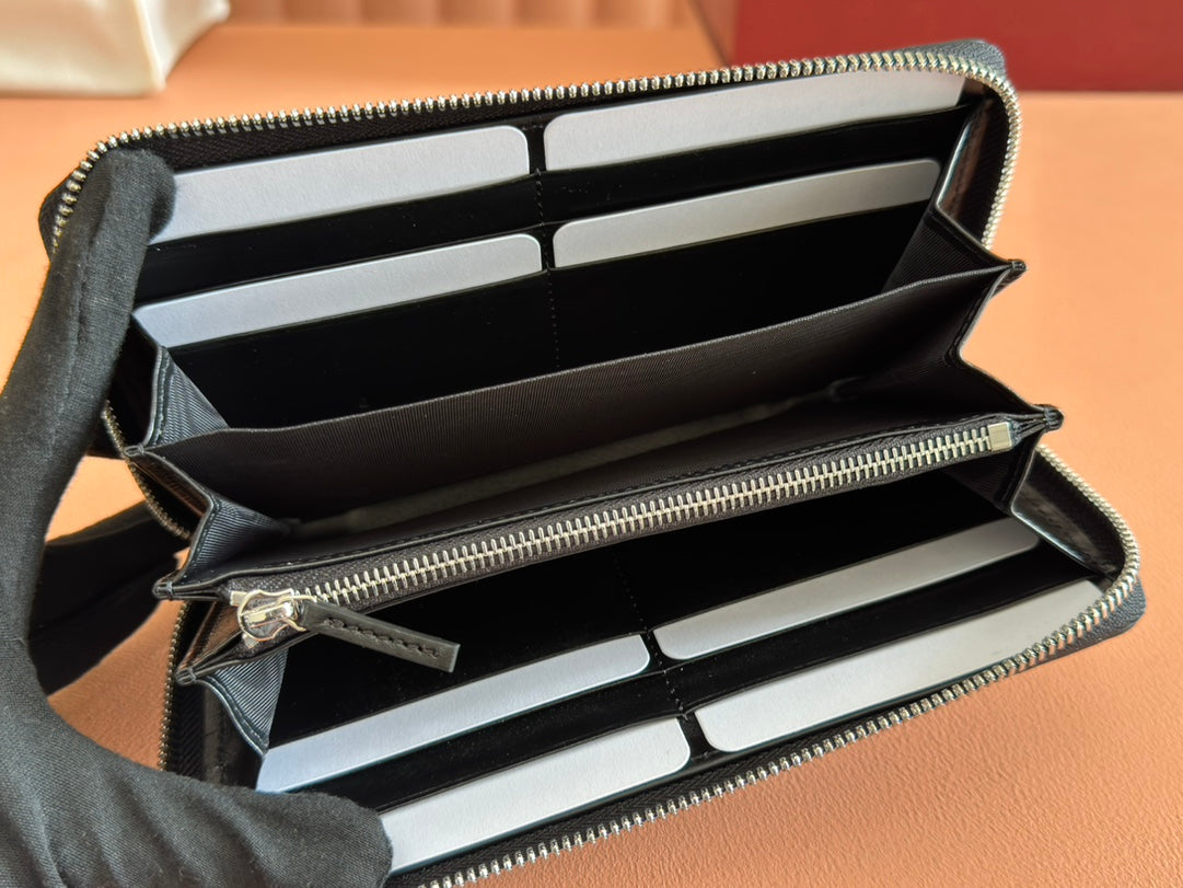 Gucci Long Wallet Grey mix Black Leather 248424 mysite