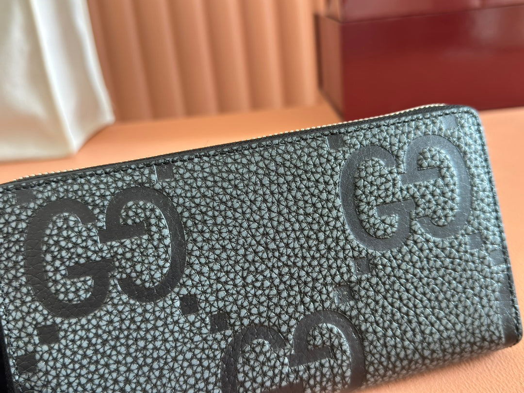 Gucci Long Wallet Grey mix Black Leather 248424 mysite