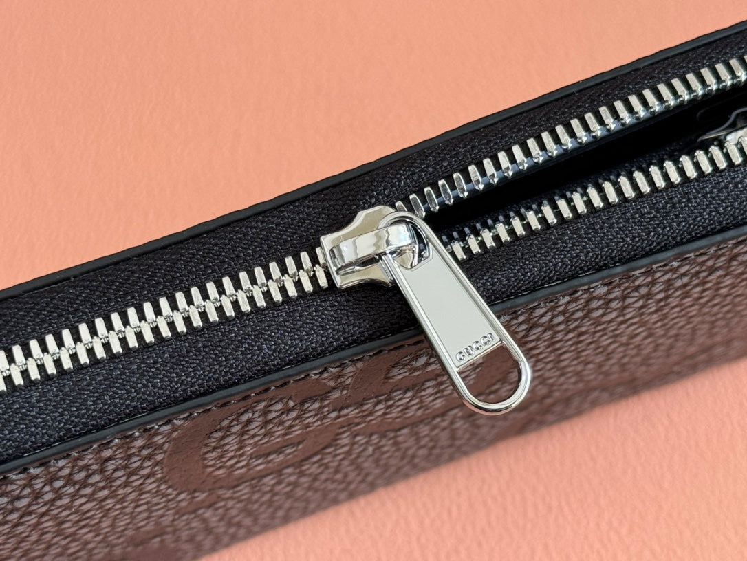 Gucci Long Wallet Grey mix Black Leather 248424 mysite