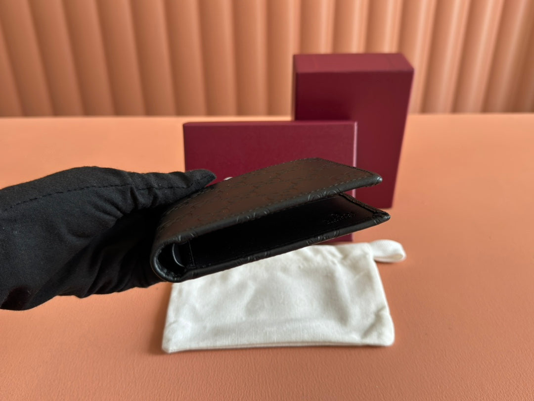 Gucci Wallet Black Embossed Leather 248405 mysite